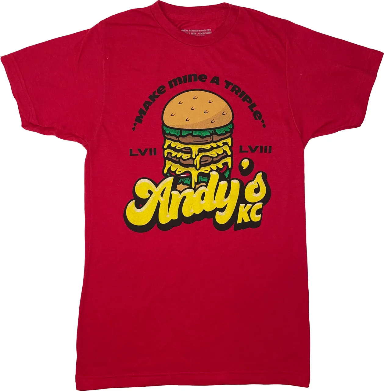 1853 Clothing Co. Andy's Triple Burger Tee - Red