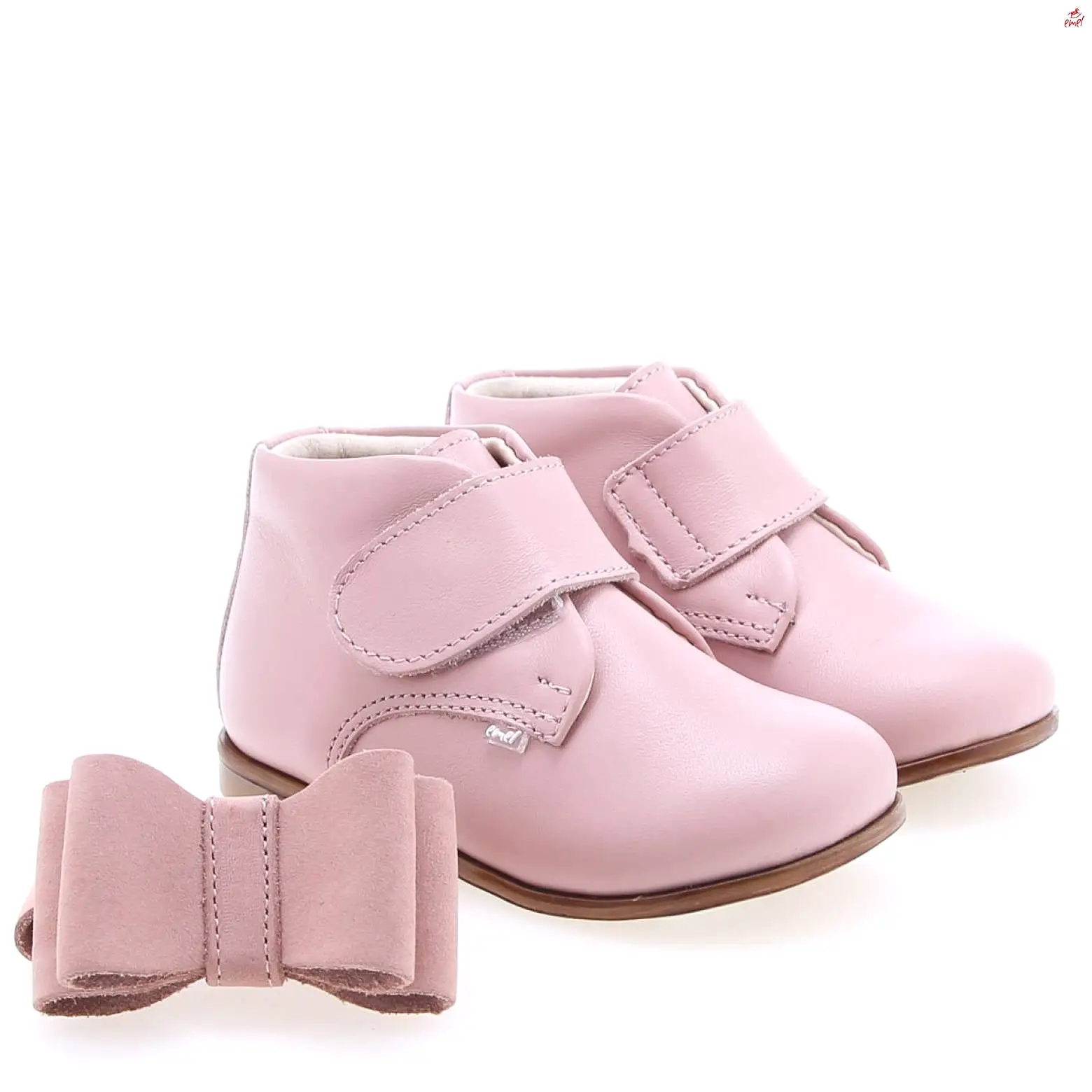 (1899E) Emel Pink bow velcro