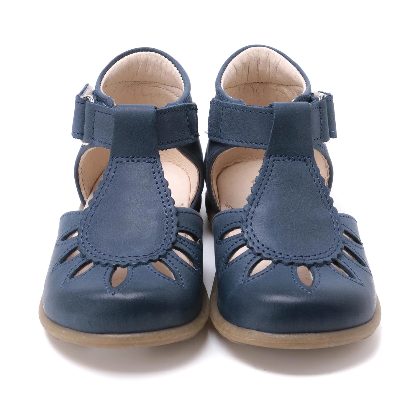 (2436-14) Emel navy blue Half-Open Shoes