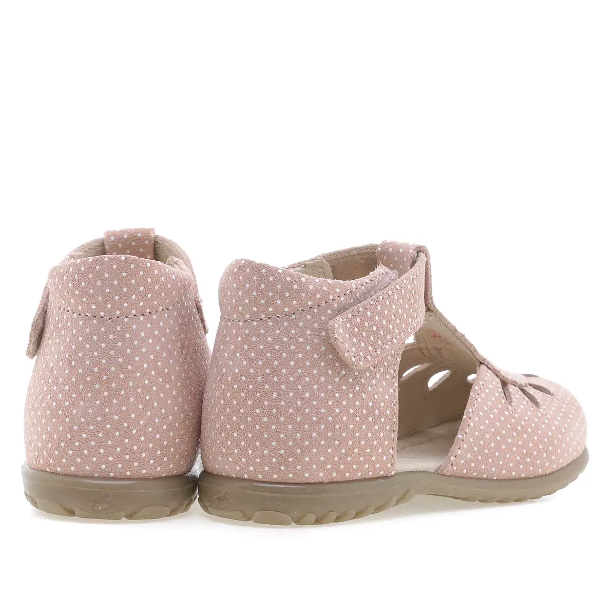 (2436A-10) Emel pink polka dot closed sandal