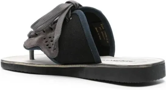 Acne Studios panelled lace-up flip flops Black