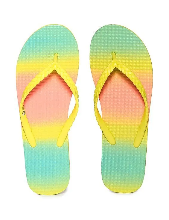 Aeropostale Braided V-Strap Rainbow Flip Flops