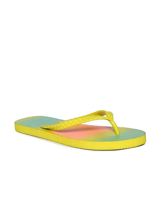 Aeropostale Braided V-Strap Rainbow Flip Flops