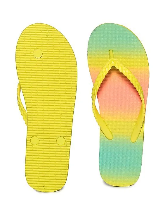 Aeropostale Braided V-Strap Rainbow Flip Flops