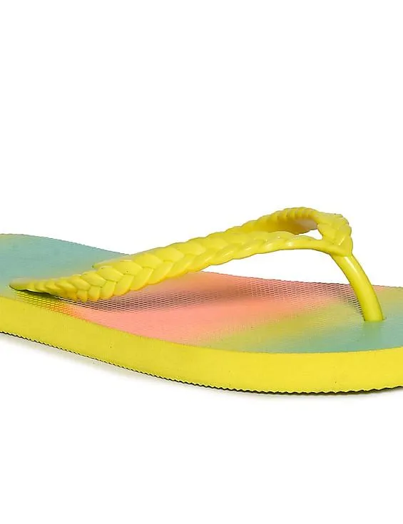 Aeropostale Braided V-Strap Rainbow Flip Flops