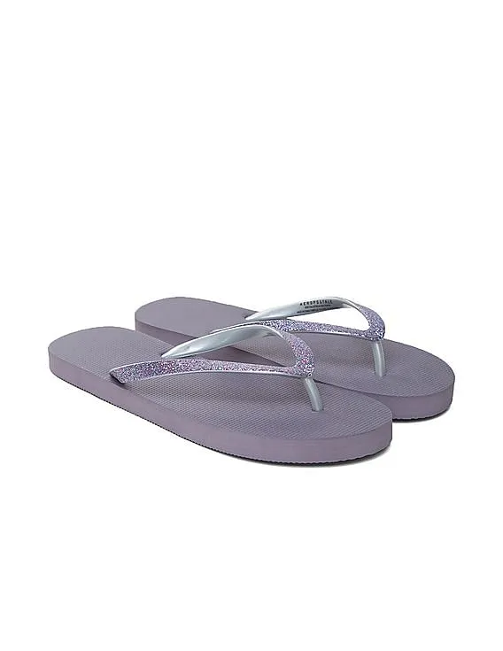 Aeropostale Glitter Embellished V-Strap Flip Flops