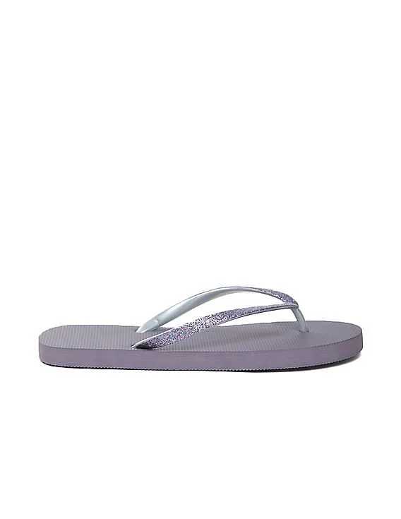 Aeropostale Glitter Embellished V-Strap Flip Flops