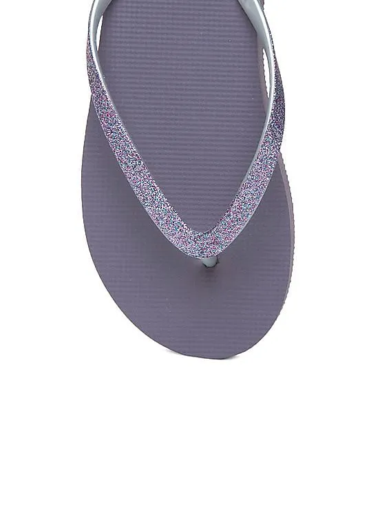 Aeropostale Glitter Embellished V-Strap Flip Flops