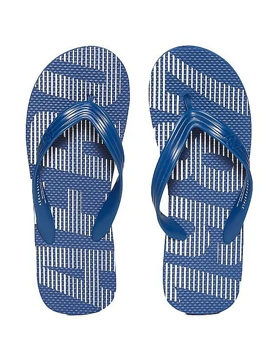 Aeropostale Printed V-Strap Flip Flops Blue