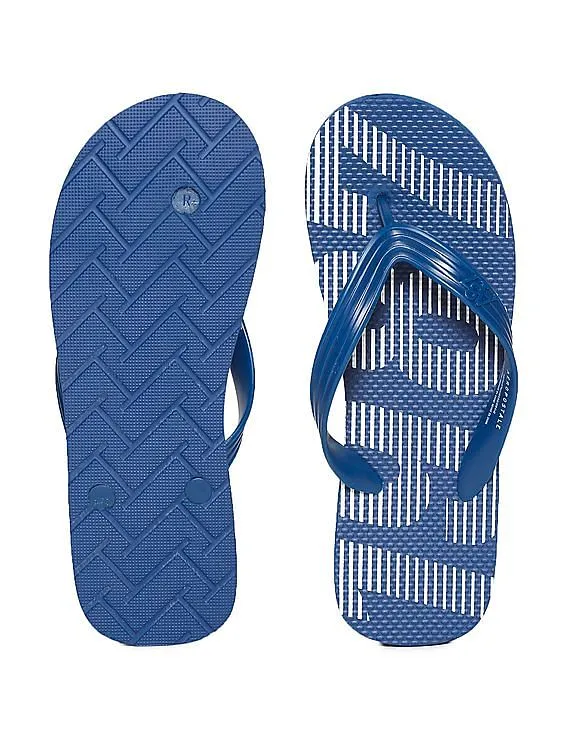 Aeropostale Printed V-Strap Flip Flops Blue