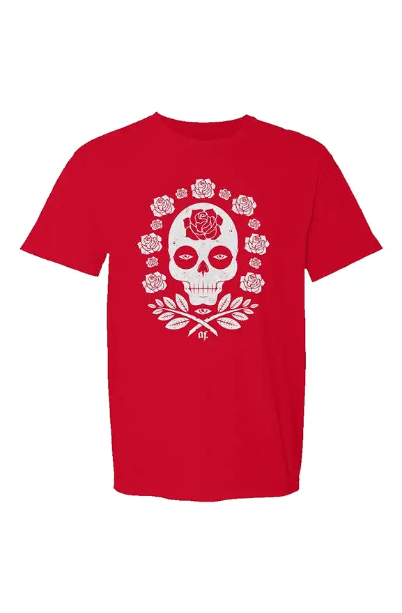 AF SKULLS & ROSES RED/WHT