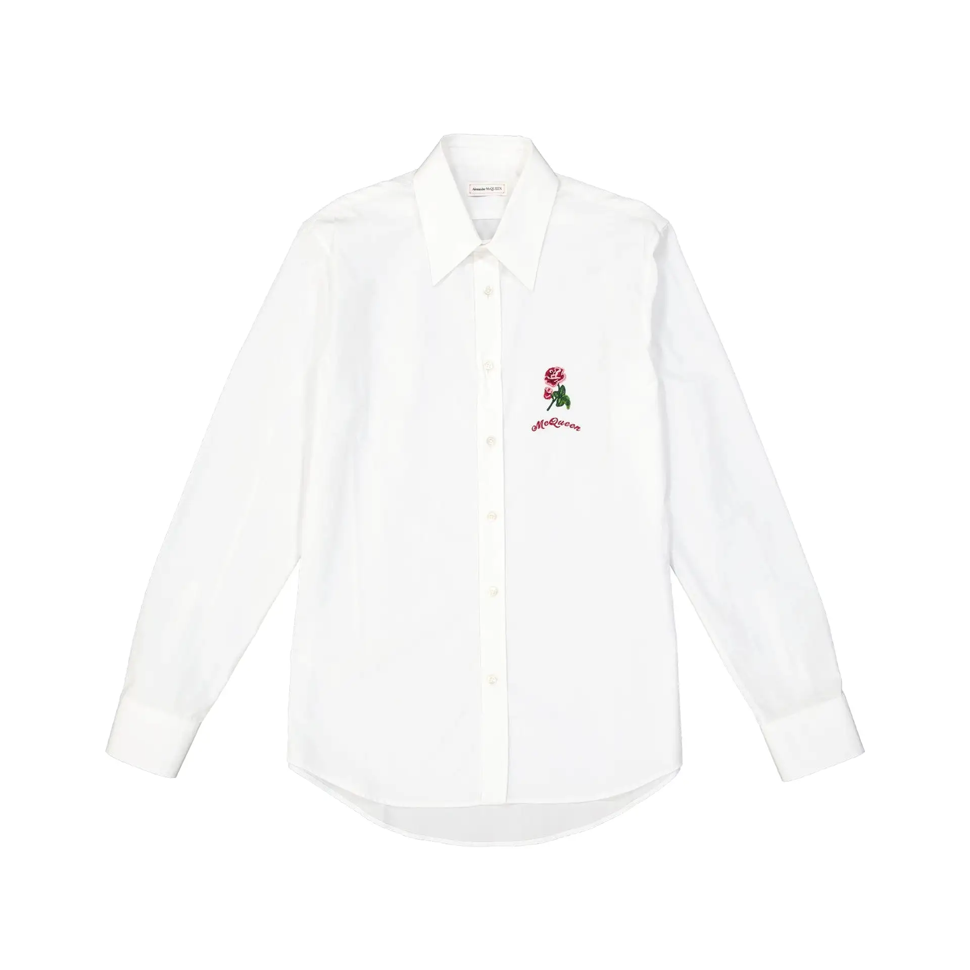 Alexander Mcqueen - Camicia in cotone con dettaglio floreale