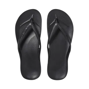 Archies Arch Support Flip Flops - Black