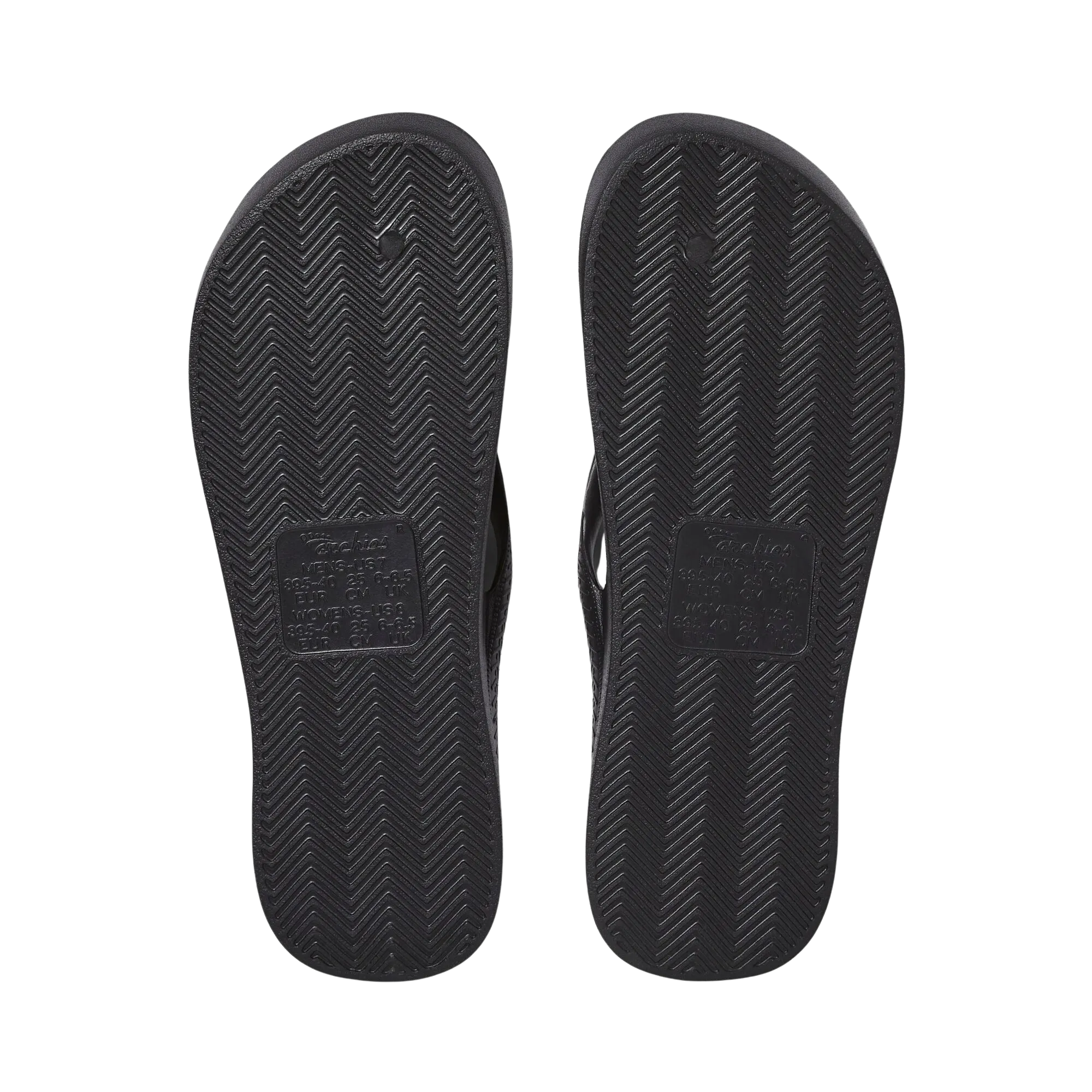 Archies Arch Support Flip Flops - Black