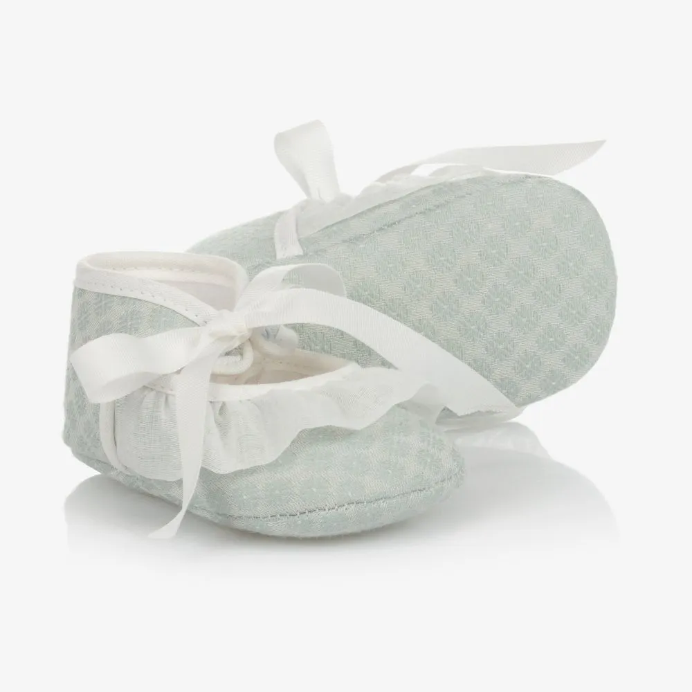 Baby Girls Green Ribbon Shoes