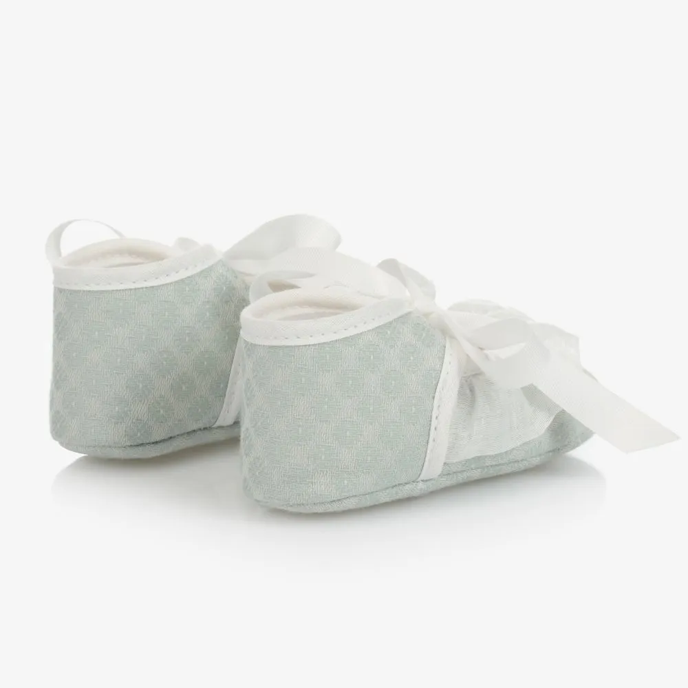 Baby Girls Green Ribbon Shoes