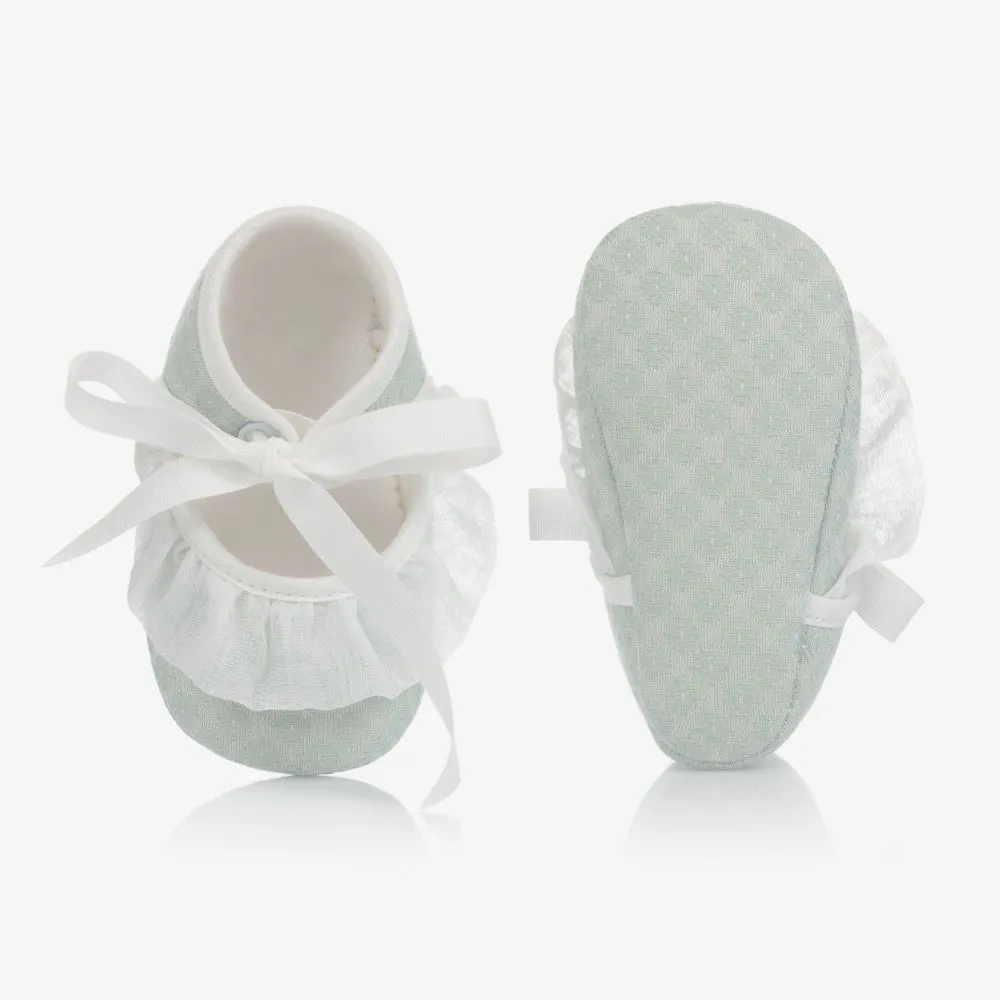 Baby Girls Green Ribbon Shoes