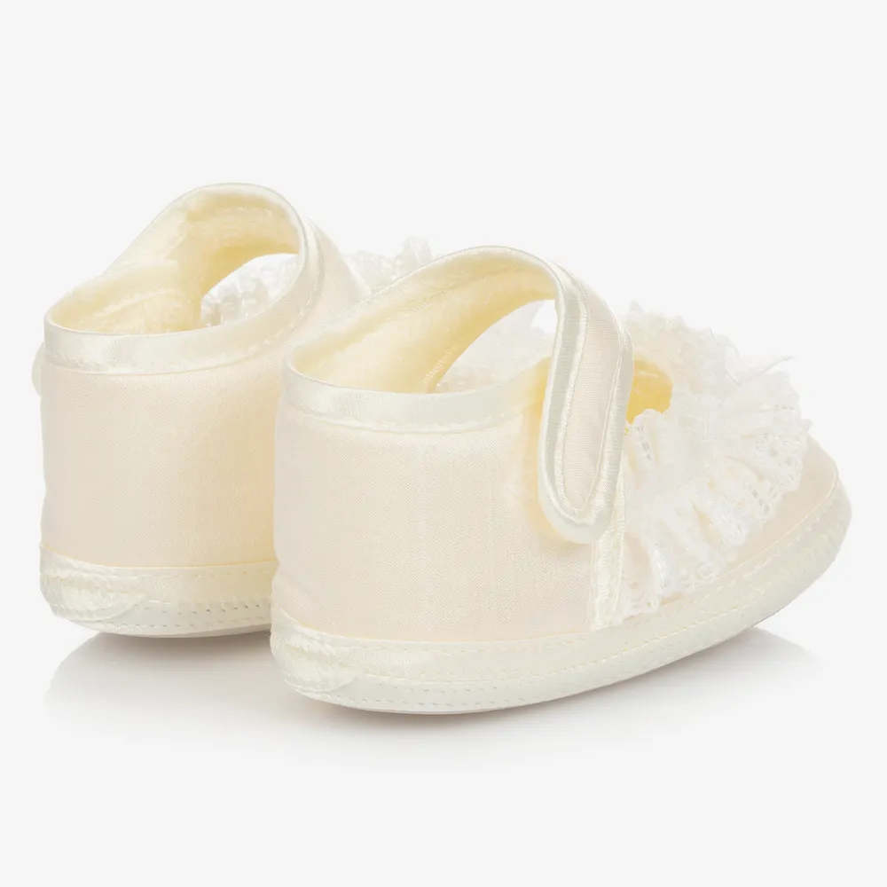 Baby Girls Ivory Lace Shoes