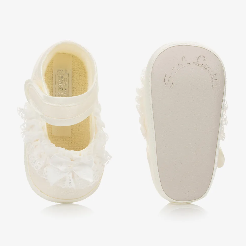 Baby Girls Ivory Lace Shoes