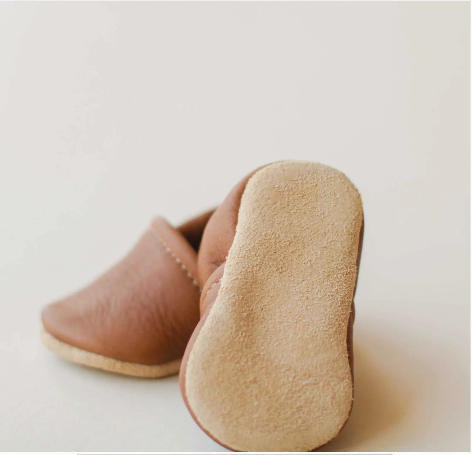 BABY LEATHER MOCCASIN SHOES - WALNUT