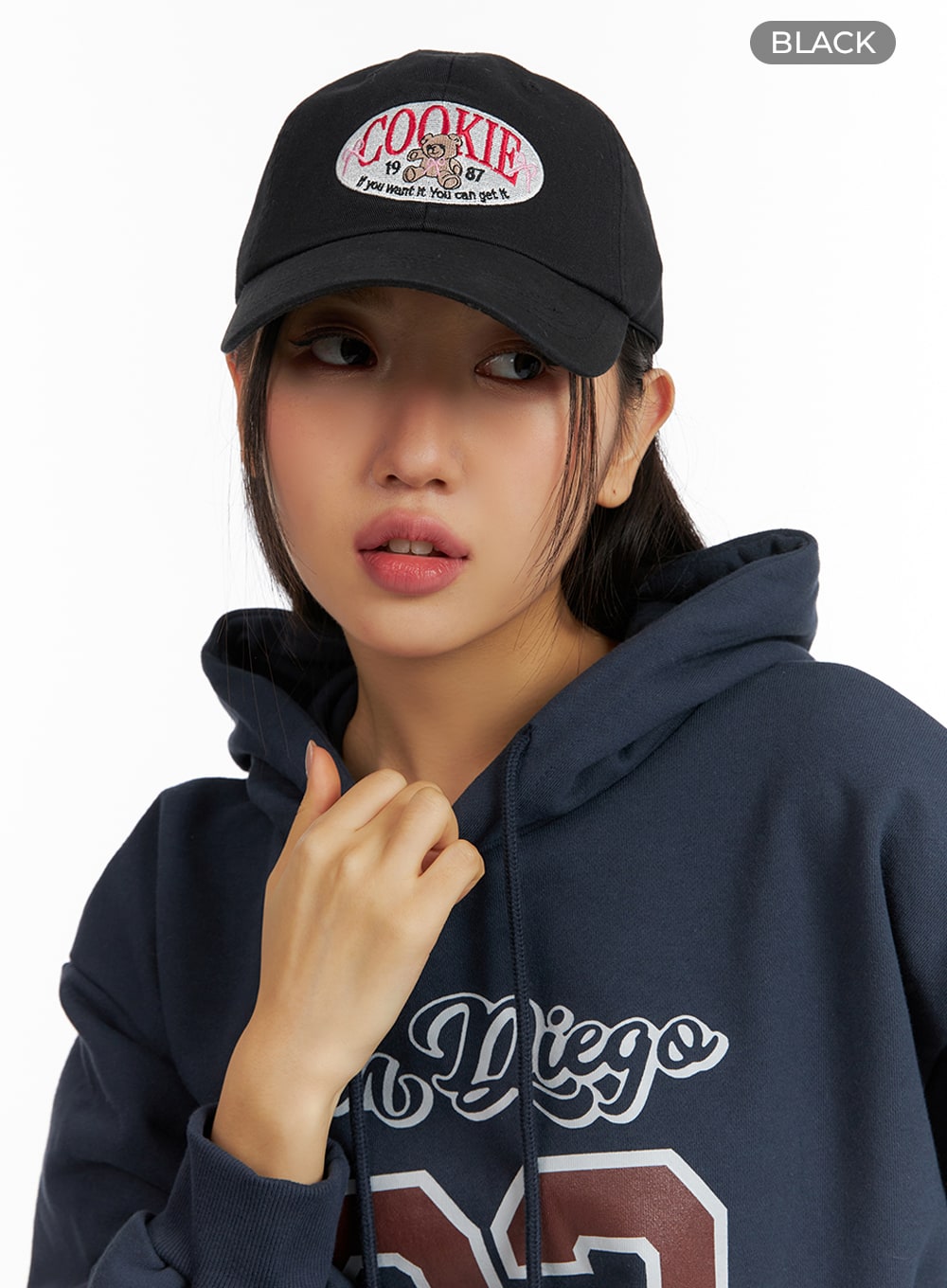 Bear Embroidered Graphic Cap IF421