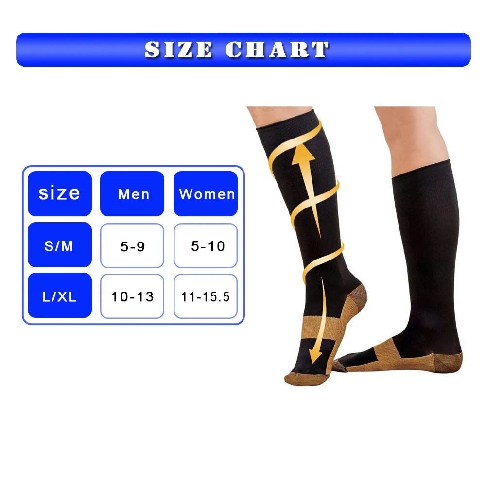 Black Red Compression Blood Circulation Promotion Slimming Socks for Men