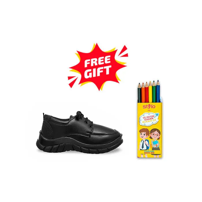 Boys Black School Shoes SK1078