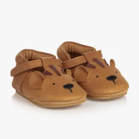 Brown Leather Tiger Baby Shoes