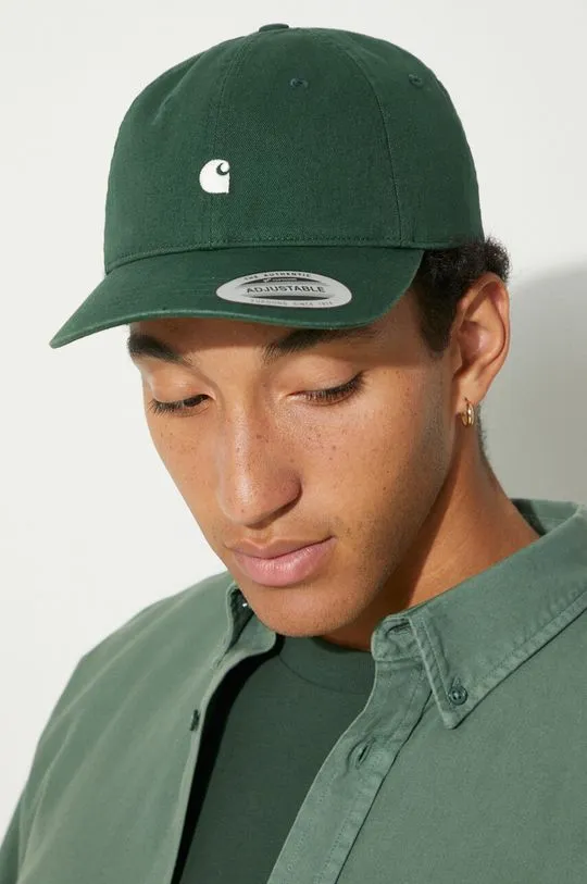 Carhartt WIP cotton baseball cap Madison Logo Cap green color I023750.2E4XX