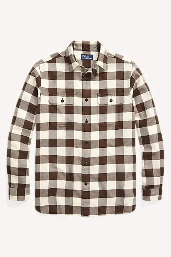 Classic Fit Checked Twill Workshirt