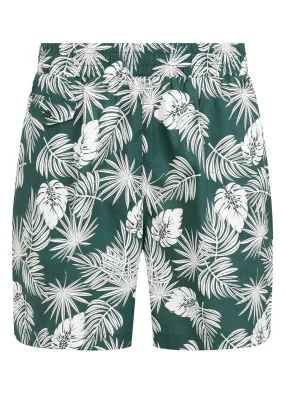 Collectif Mens Martin Deep Palm Shorts Green