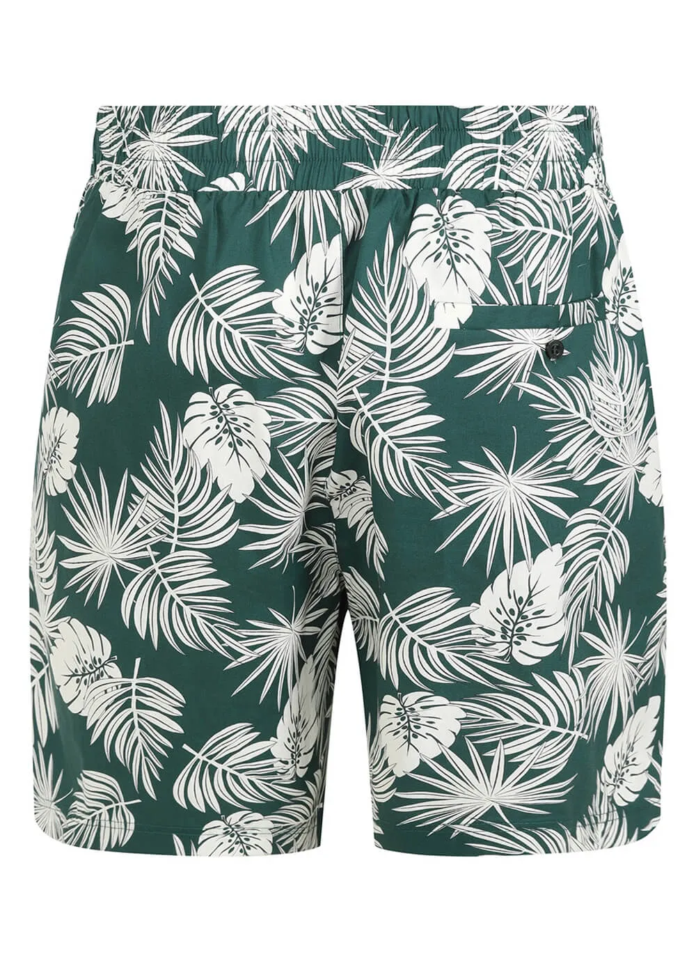 Collectif Mens Martin Deep Palm Shorts Green