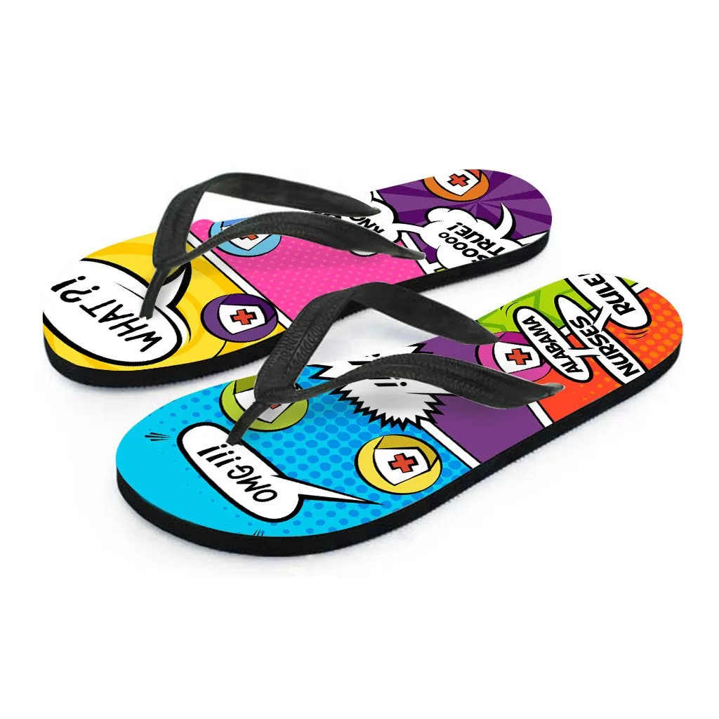 Comic Alabama Nurse Flip Flops