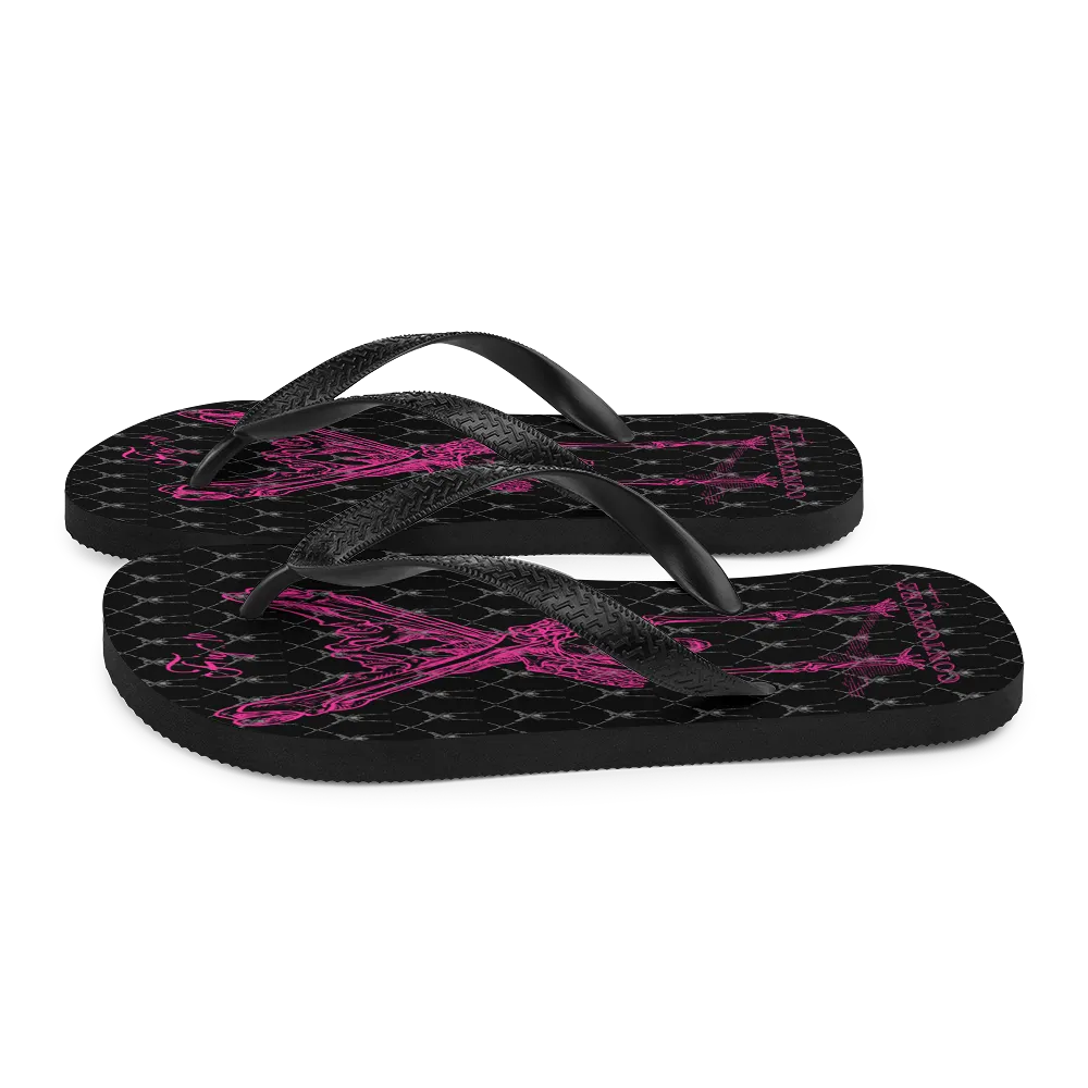 Contortion Flip-Flops: Contorture Neon Pink