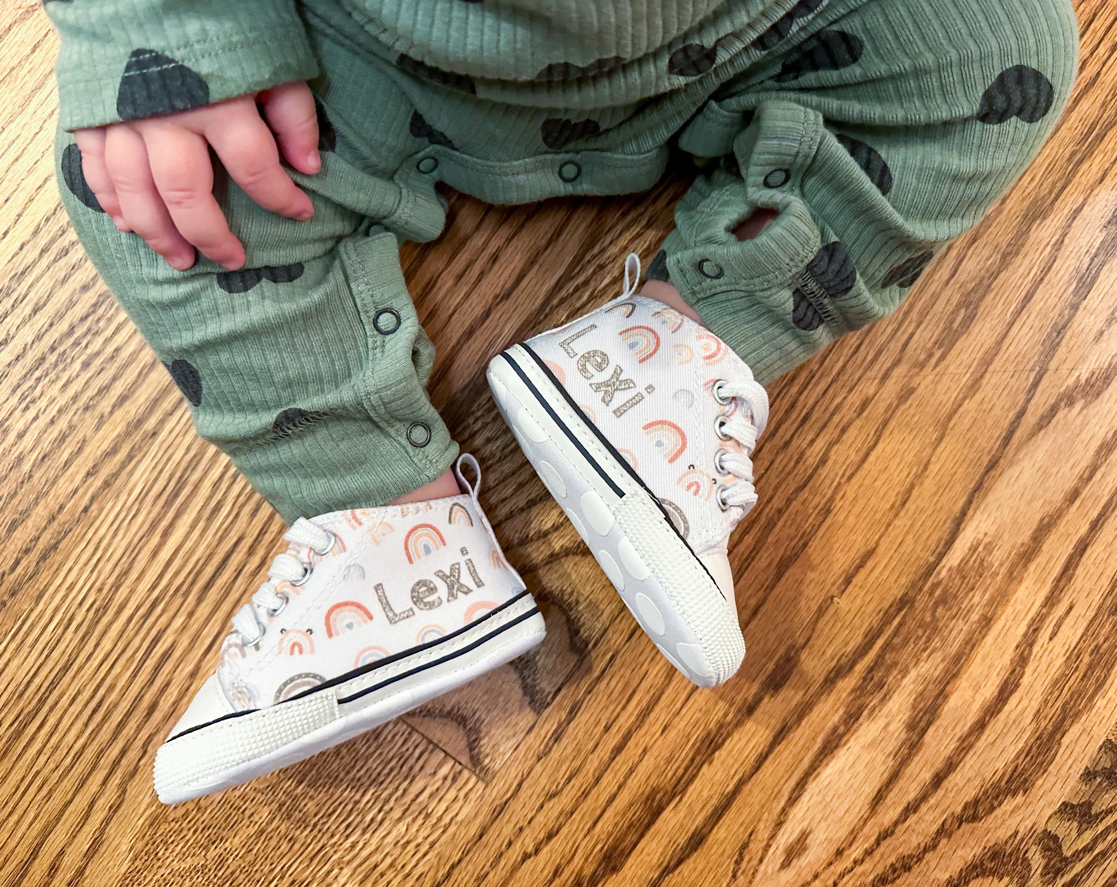 Custom Baby Girl Rainbow Shoes