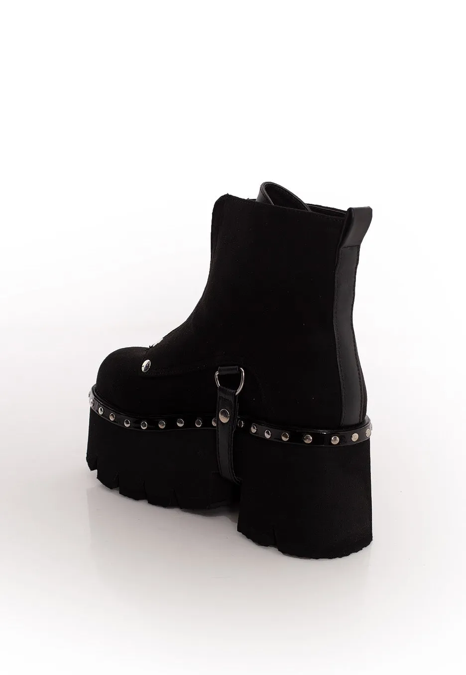 DemoniaCult - Ashes 100 Metal Front Zip Black - Girl Shoes