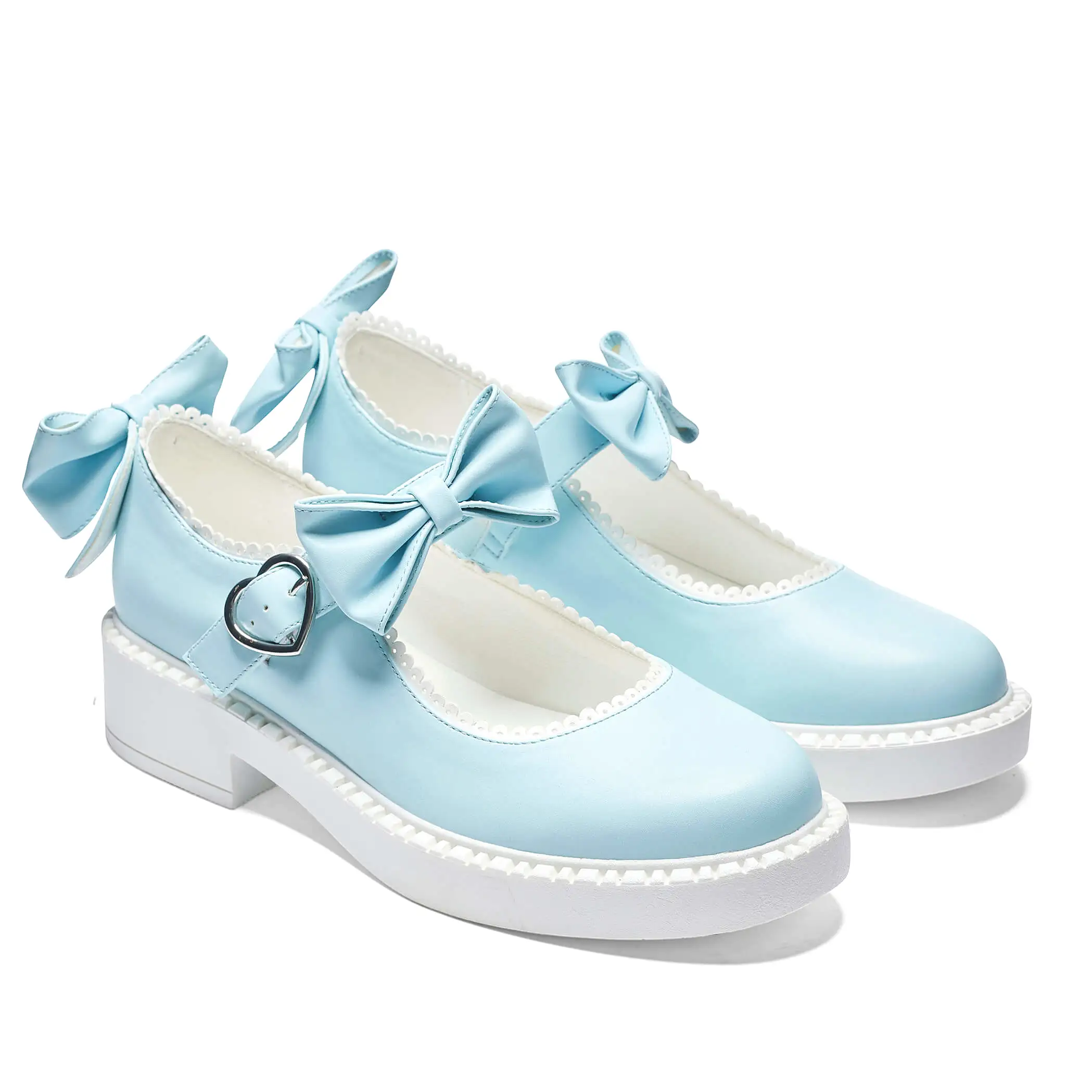 Fairy Lace Doily Mary Janes - Baby Blue