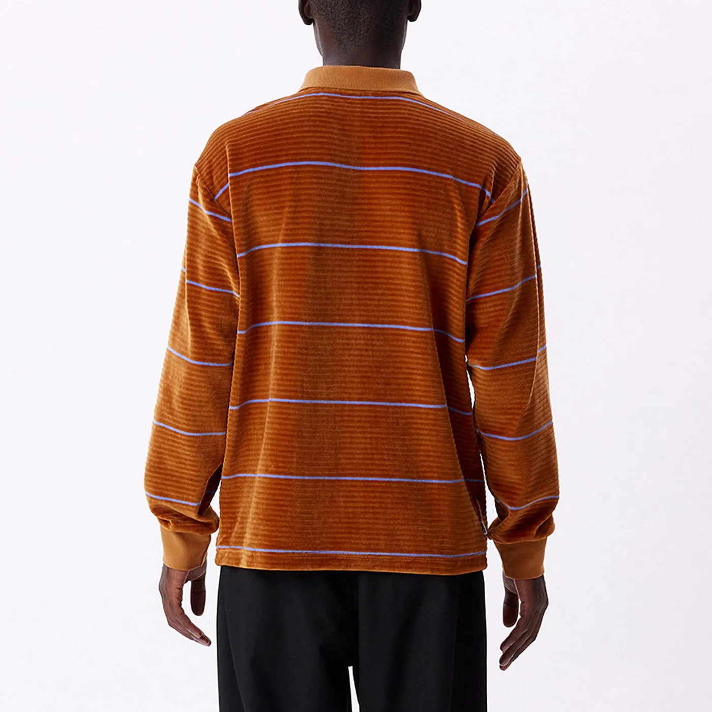 Fete Velour Stripe Long Sleeve Polo | Obey Clothing UK