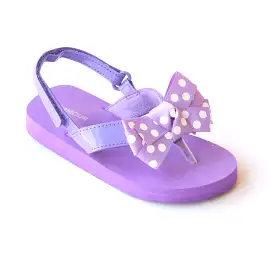 FINAL SALE - L'Amour Girls Polka Dot Bow Flip Flop Sandals