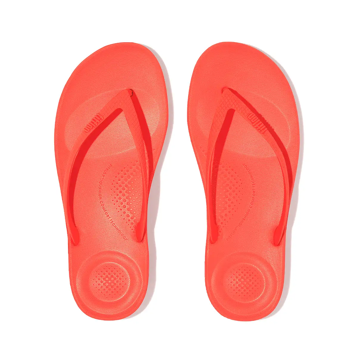 Fit Flop Iqushion Ergonomic Flip Flops Neon Orange    