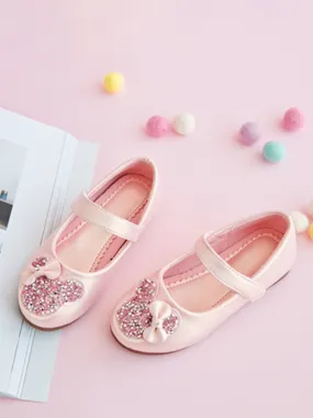 Flower Girl Shoes PU Leather Sequins Party Shoes For Kids