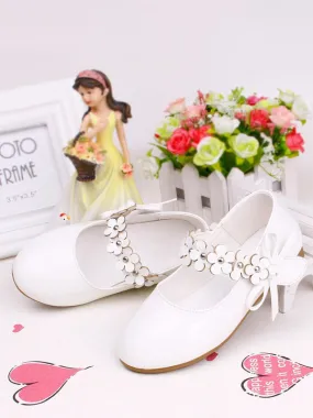 Flower Girl Shoes White PU Leather Party Shoes For Kids