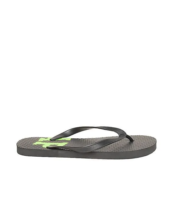 GAP Men Black V-Strap Printed Flip Flops