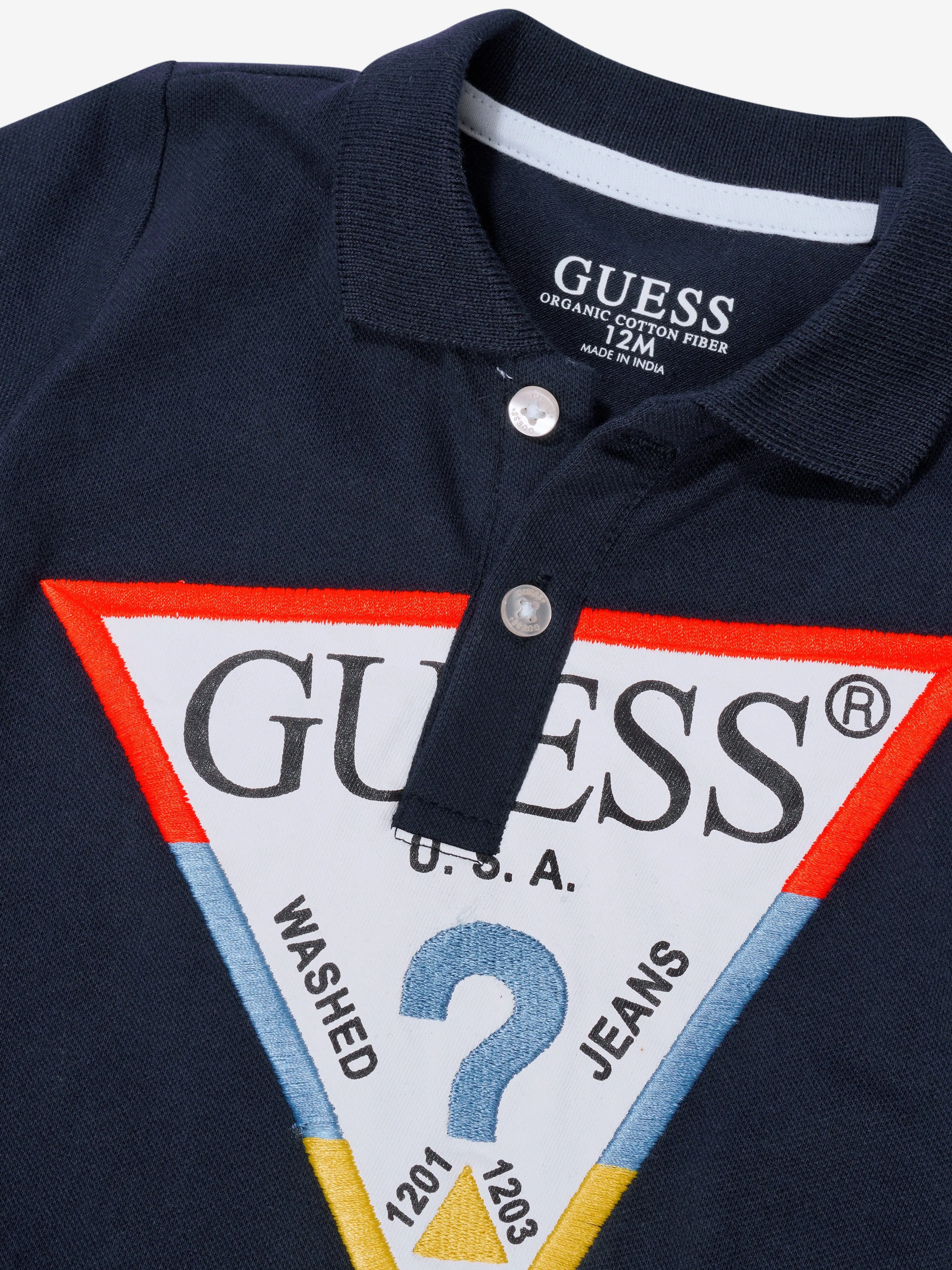 Guess - Baby Boys Logo Print Romper in Navy | Childsplay Clothing