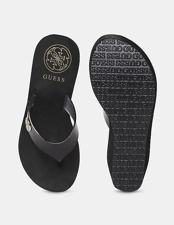 GUESS Women Black V-Strap Shadia Flip Flops