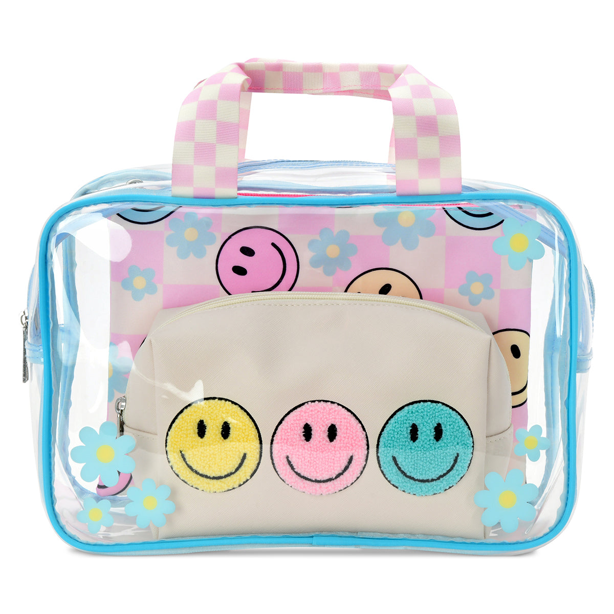 Iscream Happy Check Cosmetic Bag Trio