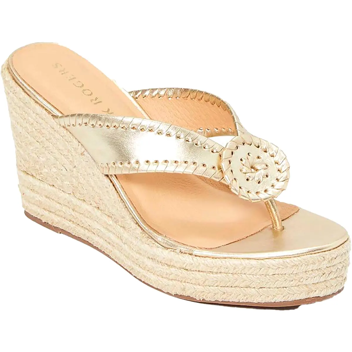 Jack Rogers Womens Rowan Leather Wedge Espadrilles