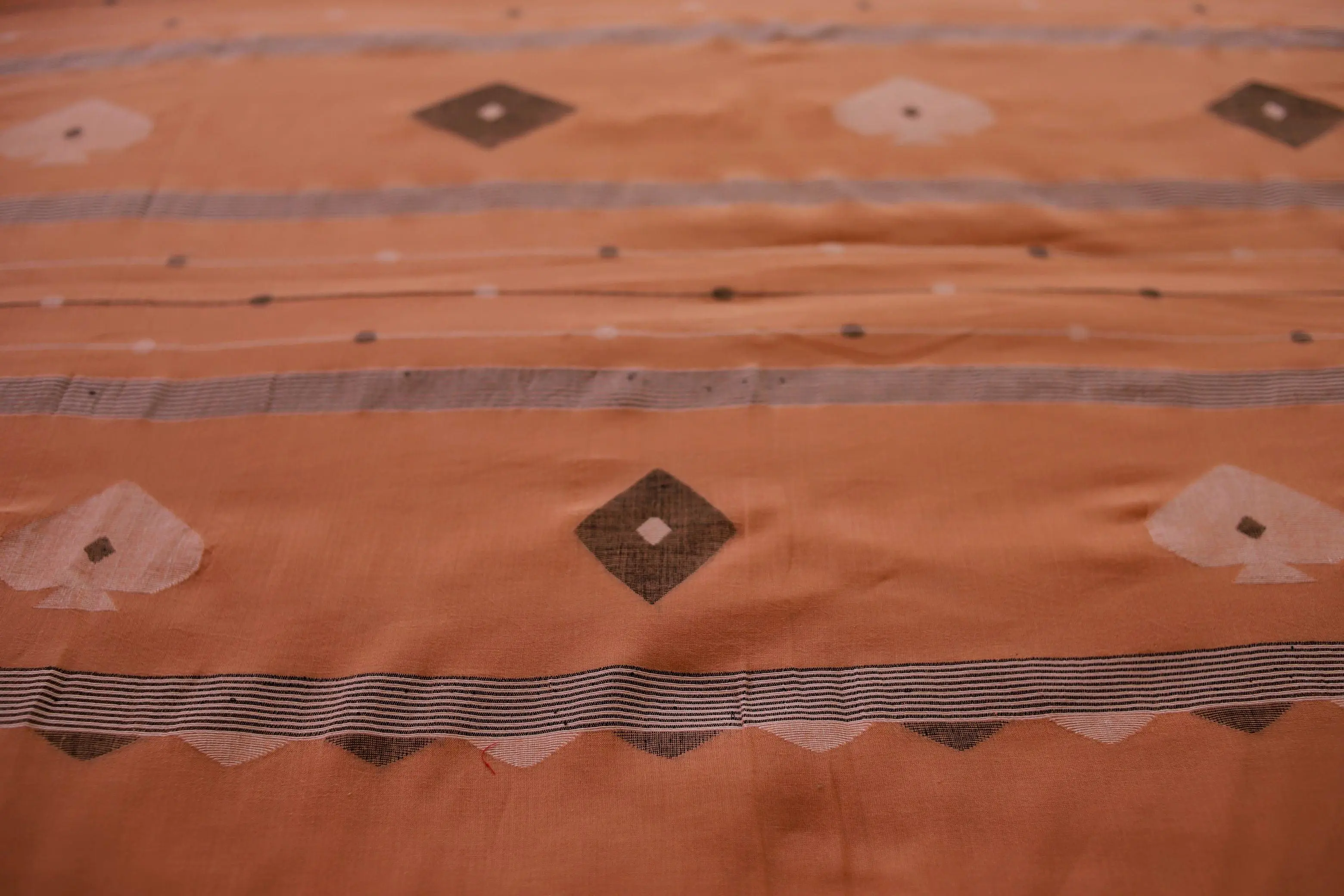 Kaisori Chandan handspun handwoven Jamdani saree