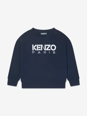 KENZO KIDS - Boys Embroidered Logo Sweatshirt in Navy | Childsplay Clothing