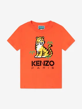 KENZO KIDS - Boys Organic Cotton Kotora T-Shirt in Orange | Childsplay Clothing